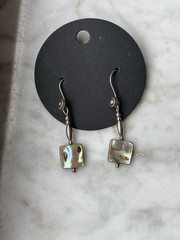 Beautiful Vintage Sterling Silver abalone Drop earrings