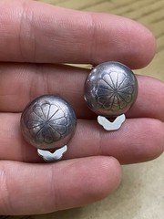 Vintage Native Estate 925 Sterling Silver Signed Clip On Earring