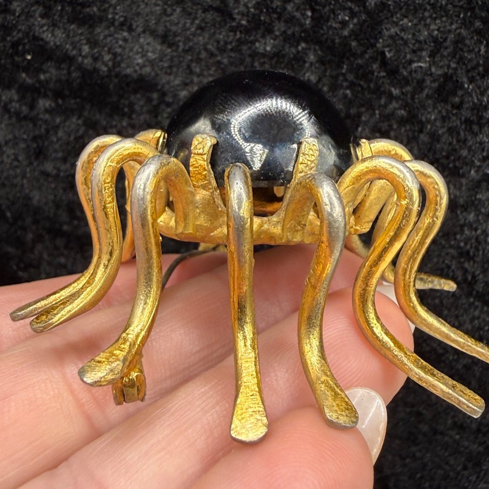 Vintage Insect Brooch Abstract LARGE Gold Tone READ