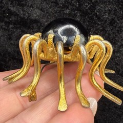 Vintage Insect Brooch Abstract LARGE Gold Tone READ