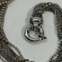 VTG Sterling Silver 925 Multi Chain Choker Necklace Torsade 15.5″ 39.1g