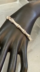 Vintage IBB 925 Sterling Silver Bamboo Link 6.75″ Bracelet 10.8 Grams ELEGANT