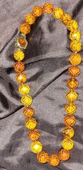 Faceted Amber Vintage Choker Necklace Fancy Clasp with UV Test See Pics
