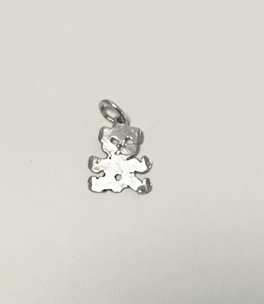 925 Sterling Silver Teddy Bear 10x12mm Tiny Small Pendant Bracelet Charm