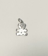 925 Sterling Silver Teddy Bear 10x12mm Tiny Small Pendant Bracelet Charm