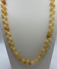 Vintage Necklace Acrylic Beaded Honey Beige Ivory Cream Offset Strung Retro