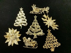 Holiday Christmas Jewelry Lot Brooches Earrings Gerrys Gold Crown Inc Vtg – Now