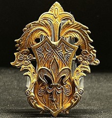 France 1920´ old beauty brooch fleur-de-lis shield, Art Nouveau design elegant