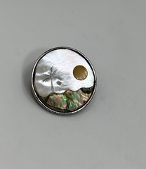 Vintage Southwestern Style Landscape Pin Brooch Jewelry