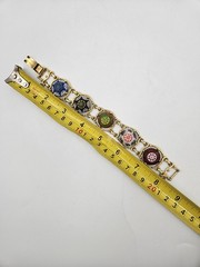 Juliana D&E Celebrity Moroccan Matrix Multi Cabochon Gold Tone Bracelet AS IS