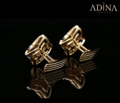 MOTIF Brooch, Silver Gold Pated, Onyx & Zircon