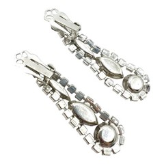 BOOK PIECE Juliana D&E Fall Topaz Gray AB Dangle Clip Earrings Delizza & Elster