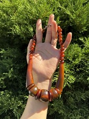 Rare Vintage Natural bovine horns Bone Necklace · Bold Statement