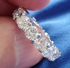 Original EARTH MINED DIAMOND Deco Band Vintage Eternity Anniversary Ring Size 7
