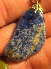 Vintage Ladies Solidite Pendant Natural Polished Stone Gilt