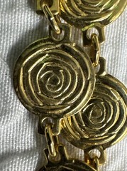 Liz Claiborne Signed Vintage 32″ Double Strand Gold Tone Coin Disc Necklace