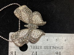 Rare Vintage SLC Sterling Silver Butterfly Necklace