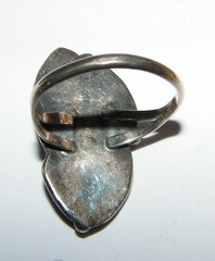 Vintage Sterling Silver Southwestern Style Ring w Black Stone – size 7.5