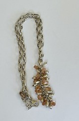 Vintage Sterling Silver Chain Citrine Drops Cluster Lariat Tassel Necklace 30g