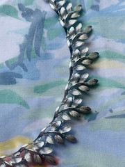 Vintage Lisner Foliage Choker Necklace Silver Tone Leaves Tree Branch Signed