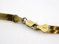 Italy Sterling Silver Herringbone Necklace 30 Inch Length 21.1g .25 Inches Thick
