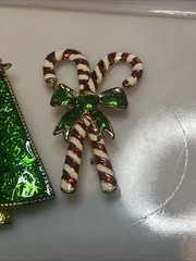 Vintage Enamel Holiday Christmas Brooch Lot