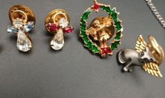 Vintage Guardian Angel Pins, Angel Pins Brooches Dove Lot Of 5