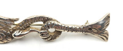 Vintage Peruzzi Boston Sterling Dolphin Bar Pin Brooch 3 1/8″ Long
