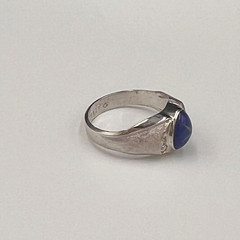 Vtg 18K HGE Faux Star Sapphire Ring, Mens Mans 11.75, Heavy Gold Electroplate