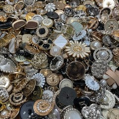 Vintage-now Costume Jewelry makeing Lots button Read Description 50pcs