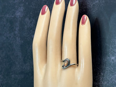 Vintgage 925 Sterling Orange Quartz Woman’s Ring Signed WM Wheeler MFG Size 7.5