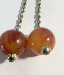 Vintage 1960s Silver Tone Resin Ball Tie Rope Chain Necklace 24” 24mm Balls