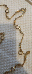 Vintage Kirk’s Folly Goldtone And Rhinestone Cherub Dangle Pendant Necklace.