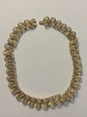 Vintage Napier Chain Style with Basket Weaved Links Gold Toned