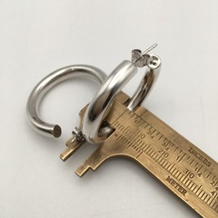 Vintage Sterling Silver 5mm 1.25” Classic Hoop Earrings Marked 925 8.8g #20