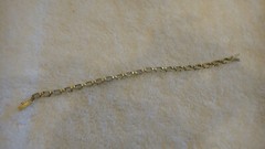 NICE Vintage Antique Estate Jewelry 10k Gold Aquamarine Gemstone Tennis Bracelet