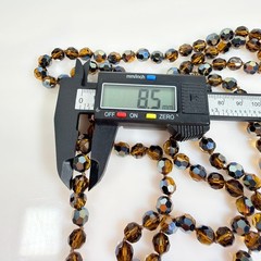 Vintage Crystal Necklace Root Beer AB Aurora Borealis 52 in Opera Length