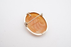 Vintage 800 Silver Cameo Brooch Pin