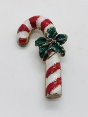 AAI vintage enamel Christmas Candy Cane brooch
