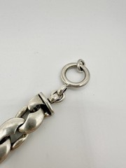 VTG Heavy Duty Silver Tone Link Bracelet Toggle 71g 8.5in Unsigned Estate Read