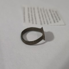 Ancient Byzantine Bronze Monogram Ring 8th-12th Century AD Artifact Jewelry COA