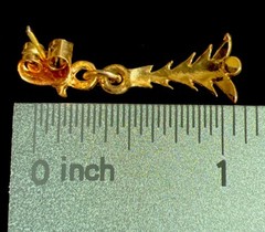 Vintage Gold Tone Dangle Drop Trees With Inset Crystals Pierced Stud Earrings 1”