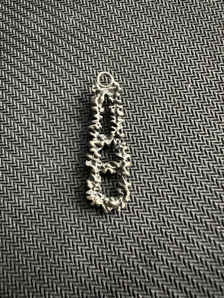 Vintage Sterling Silver 925 Israel Brutalist Open Work Necklace Pendant, 1.25 in