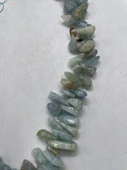 Vintage Marbled Blue Aquamarine Stones For Crafting 16” 124g