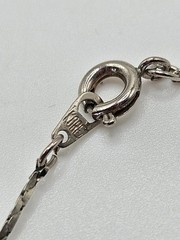 VINTAGE Dainty Silver Tone Faux Pearl Station Strand Necklace Korea