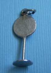 Vintage enamel No Parking sign sterling charm