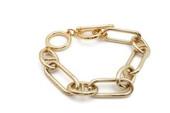 Vintage Bracelet Gold Tone Mariner Anchor Link 8″