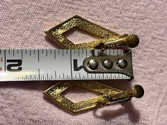 MCM Vintage Napier Ivory Enamel Gold Tone Drop Screw Hinged Clip Earrings