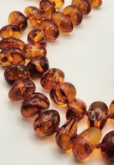 Vintage Baltic Amber Nugget Necklace Hand Knotted 24″ UV