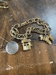 vintage 6 incharm bracelet , poodle, and wishing well